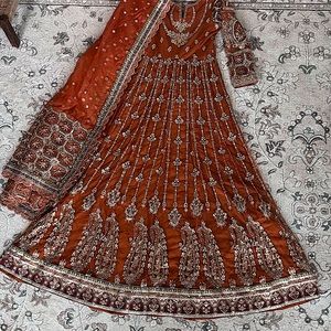 Pakistani party wear long dress size M comes with fully embroidered duppata